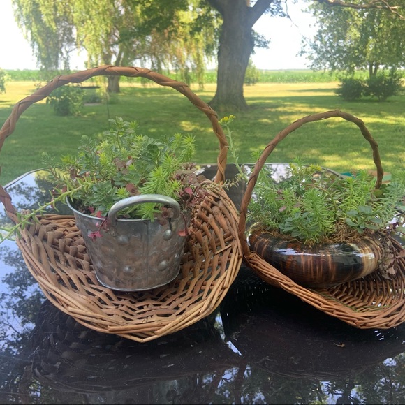 Vintage 70’s MCM Boho Farmhouse Gathering Baskets